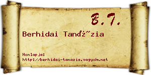 Berhidai Tanázia névjegykártya